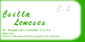 csilla lencses business card