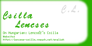 csilla lencses business card